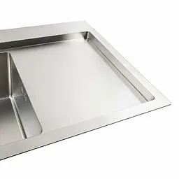 Кухонна мийка нержавійка 78x43 L Platinum Handmade (два отвори, круглий сифон 3,0/0,8), Нержавіюча сталь - мініатюра 6