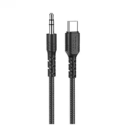 Кабель Hoco AUX UPA19 Pisces Cable 3.5" to Type-C 1m Black