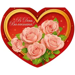 Валентинка подвійна ЕТЮД "В День Валентина" 19,8х16,2см 1шт/уп КСм-099у