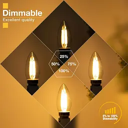 LED лампа Genixgreen E14 6.5 Вт 2700K, філаментна свічка, димована, комплект 6 шт - мініатюра 2