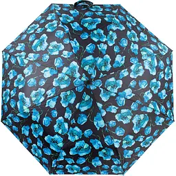 Жіноча складана парасолька напівавтомат Happy Rain 88 см чорна