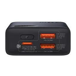 Зовнішній акумулятор Baseus павербанк Adaman Metal Digital Display Overseas Edition 30W 10000 mAh Black (PPAD040101) - мініатюра 7