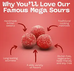 Кислі цукерки Barnetts Mega Sour Cherry Candy 104г - мініатюра 6