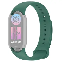 Силіконовий ремінець для фітнес браслетів Xiaomi Mi Band 8 Smart Band 9/10, Silicone, dark green, зі зручною застібкою, на фітнес трекер та смарт годинник, ArmorStandart (ARM86907)
