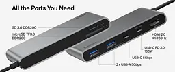 USB-Хаб Belkin USB-C 7в1 Multiport Dock (AVC023HQSGY) - мініатюра 4