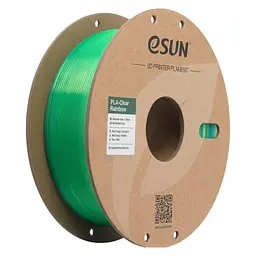Пластик для 3D-принтера eSUN PLA Clear Rainbow 1.75 мм 1 кг Transl BLUE GREEN (PLA-CLRB175T-UG1P1)