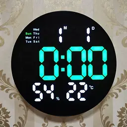 Електронний годинник настінний з пультом 26 см від USB, SM-602 з термометром і гігрометром (53753)