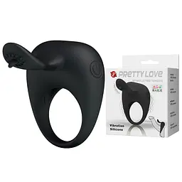 Ерекційне кільце Pretty Love Stimulating Tonguo чорне