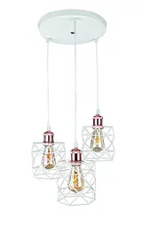 Светильник підвісний Levistella 756PR105F-3 WH+RG (300), E27, білий метал, стиль лофт