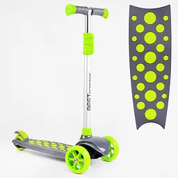 Самокат Best Scooter 30х11.5х63-80 см Зелено-сірий 000231314 - мініатюра 2