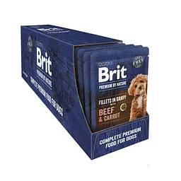 Вологий корм Brit Premium Fillets in Gravy Beef&Carrot для собак малих порід філе в соусі яловичина і морква 85 г - мініатюра 2