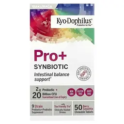Пробіотик з пребіотиком Kyolic Kyo-Dophilus Pro+Synbiotic смак ягідної смузі 50 жувальних таблеток - мініатюра 3