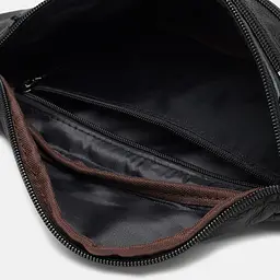 Чоловіча сумка Borsa Leather K102-black 30х13х1 см Чорний - мініатюра 5