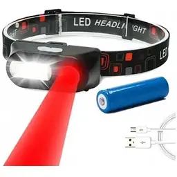 Ліхтар налобний Police BL-1804 LED акумуляторний червоне світло - мініатюра 3