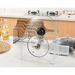 Підставка для кришок RINGEL Raum настільна 4 відсіки біла 26х16х21.7 см (RG-008w) - мініатюра 4