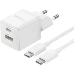 Мережевий зарядний пристрій Baseus Palm Fast Charger C+U 30W + Cable Type-C to Type-C білий P1011160A213-01 - мініатюра 3