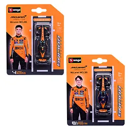 Автомодель Bburago McLaren F1 MCL39 1 шт. в асортименті (18-58001) - мініатюра 9