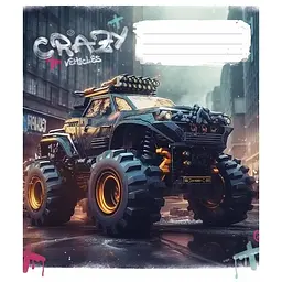 Зошит учнівський "Monster trucks" 048-3283L-5 у лінію, 48 аркушів