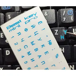Наклейка на клавіатуру BestKey mini Pro 3,5х3мм, прозора основа, 70, синій (BKmPRO/BluTr/052) - мініатюра 2