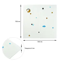 Панель стінова Sticker Wall 3D 700х700х4мм Зірки та місяць на білому тлі SW-00001970 - мініатюра 3