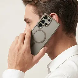 Чехол Samsung Galaxy S26 Ultra 5G, Unit MagSafe, серый, прозрачный, магсейф, противоударный, магнитный, панель-накладка с поддержкой MagSafe, с поддержкой беспроводной зарядки, TPU+PC, защита всего корпуса, ударопрочный, ArmorStandart (ARM88840) - мініатюра 5