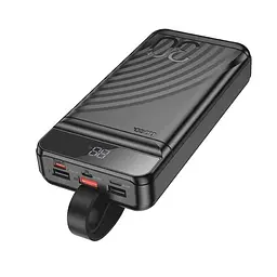 Зовнішній акумулятор Hoco J123B Element 22.5W+PD20W with LCD and LED-lamp 30000 mAh чорний - мініатюра 2