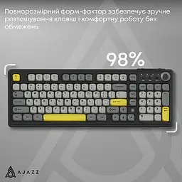 Клавіатура бездротова Ajazz AF98 PLUS Black (AF98-PLUS-BGY) - мініатюра 10