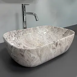 Умивальник VBI Ravenna накладний 46x32.5 см stone glossy VBI-011235 - мініатюра 2