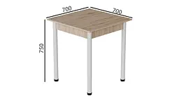 Стіл кухонний Ferrum-decor Агата 75x70x70 Білий ДСП Сан-Марино 16мм (FRD-105633) - мініатюра 3