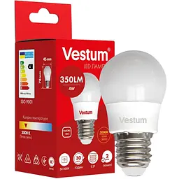 Світлодіодна лампа Vestum G45 4W 3000K 220V E27 1-VS-1206
