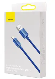 Кабель Baseus Crystal Shine Series Fast Charging Cable USB to Lightning 2.4A 2m CAJY000103 Blue - мініатюра 5