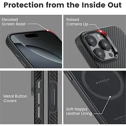 Оригінальний протиударний чохол Pitaka Military-Grade Protective Summa Case для iPhone 16 Pro Max 600D Black/Grey (KI1601PMPA) - мініатюра 15
