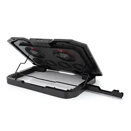 Підставка для ноутбука IceCoorel K9, 10-17", 4*100mm 1400±10% RPM + 4*70mm 2500±10%RPM, 2xUSB2.0 + підставка для мобільного телефону - мініатюра 2