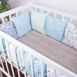 Подушки-борти MirSon Kids Time 18-100 Mint time блакитні 12 шт. - мініатюра 2