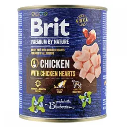 Вологий корм Brit Premium by Nature Брит для собак, курка з курячим серцем, 800 г (арт.100407/538546)