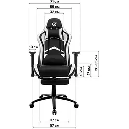 Геймерське крісло GT Racer X-2534-F Fabric Gray/Black Suede [121429] - мініатюра 12