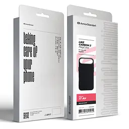 Карбоновый чехол для Apple iPhone 17 Air, LikeCarbon2 MagCase, черный, тонкий защитный чехол-панель из поликарбоната с магнитами N52, MagSafe, противоударный, совместим с беспроводной зарядкой, приподнятые края для защиты камеры, ArmorStandart (ARM88380) - мініатюра 8