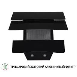 Витяжка декоративна похила Perfelli DNS 6482 D 850 BL LED - мініатюра 5