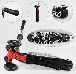 Самокат Maxi Best Scooter 60х14.5х28 см Чорно-білий 000231471 - мініатюра 3