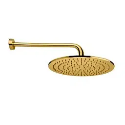 Верхній душ Paffoni Syncro Quadro Ø300xh8 мм з тримачем 400 мм honey gold ZSOF079HG + ZSOF034HG, Золотий