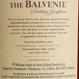 Віскі Balvenie Carribean Cask 14 Year Old 43% 0.7 л з двома келихами в подарунковій коробці - мініатюра 9