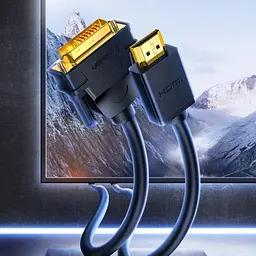 Кабель мультимедійний HDMI M to DVI M 1.0m HD106 black Ugreen (30116) - мініатюра 4