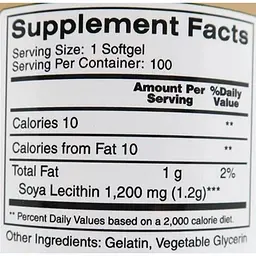 Лецитин Earths Cre Soya Lecithin 1200 mg 100 софт гель Earths Creation (1091-817 512) - мініатюра 2