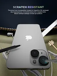 Захисне скло для камери Apple iPhone 15/15 Plus, Supreme BI, чорний колір, з рамкою, глянцеве скло для захисту лінз, протиударне, прозоре, з клейовим шаром по контуру, не впливає на якість фото, ArmorStandart (ARM76585) - мініатюра 5