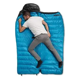 Спальник Naturehike CW400 L (NH18C400-D) з натуральним пухом чорно-блакитний - мініатюра 5