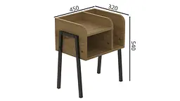 Тумба модульна Ferrum-decor Амелі 540x450x320 метал Чорний ДСП Дуб Артізан 16 мм (FRD-103009) - мініатюра 2