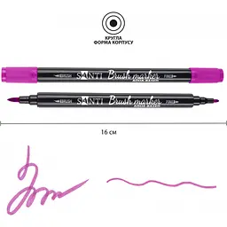Маркер акварельний Santi Brush Marker SWB-09 фіолетовий двосторонній 6 шт. (391065) - мініатюра 3