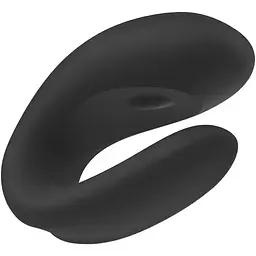 Смарт-вібратор для пар Satisfyer Double Joy із широким кліторальним стимулятором Чорний - мініатюра 6