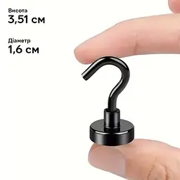 Набір магнітних гачків Semi Magnetic hooks Strong, 6 шт - Black - мініатюра 4