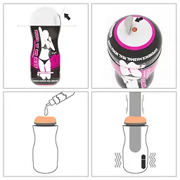Мастурбатор Lovetoy Sex In A Can з вібрацією тілесний - мініатюра 4